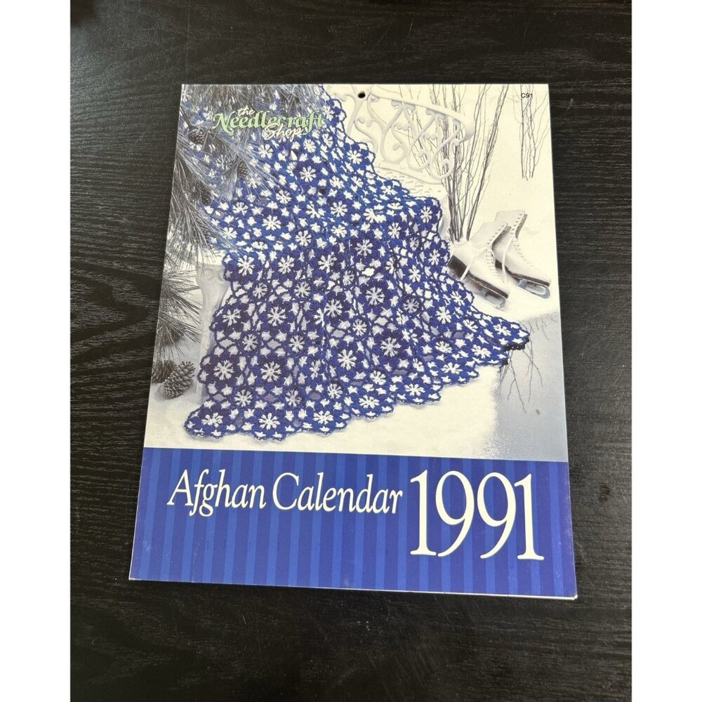 VTG 1991 Needlecraft Shop Afghan Calendar 12 Patterns to Crochet W/ Stitch Guide